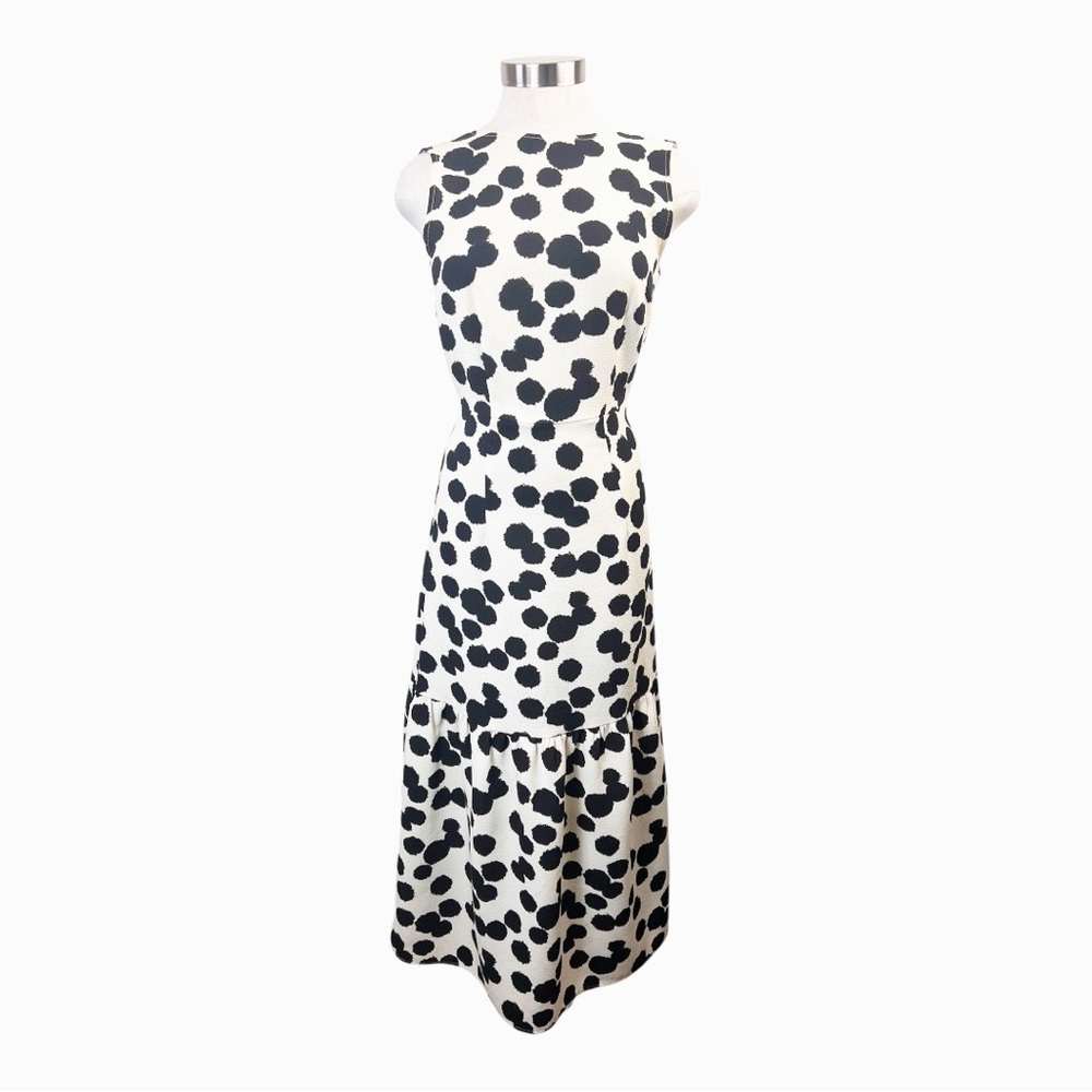 Who What Wear Cream‎ & Black Polka Dot Maxi Dress Size X-Small